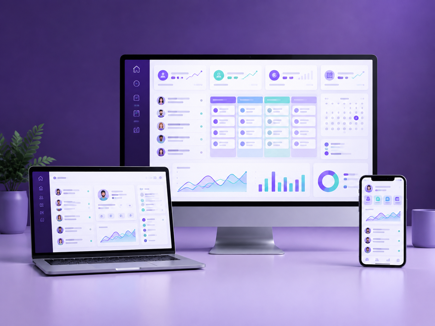 Exemple de tableau de bord d’une application CRM